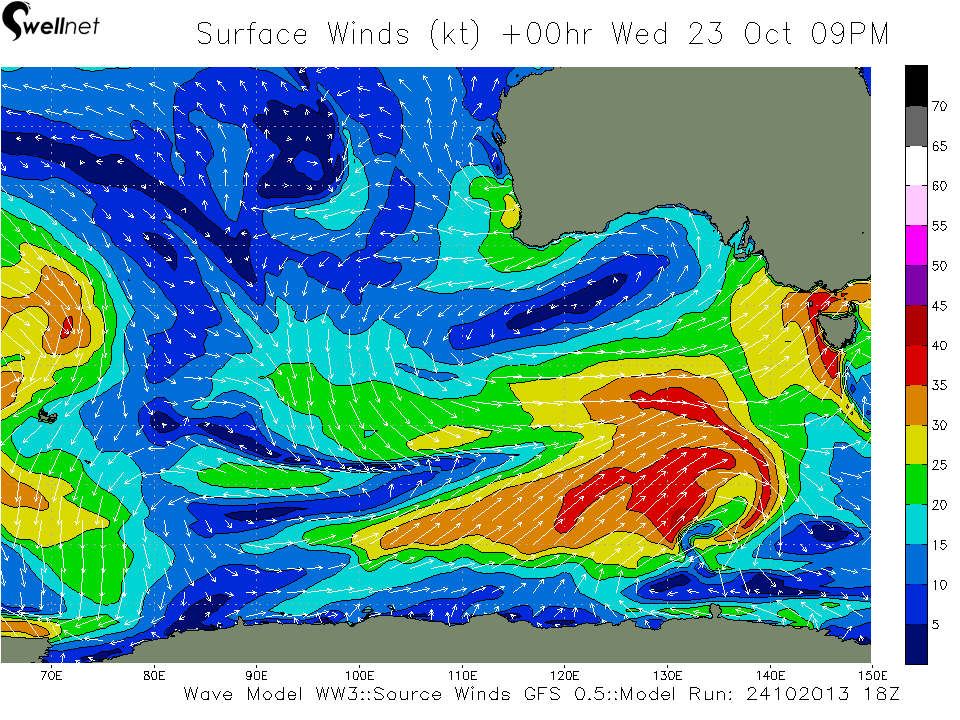 10m Wind Speed (kt.) and Direction